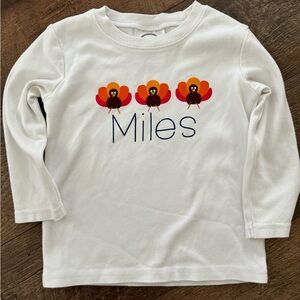 Bundle of 4 “Miles” long sleeve shirts. Size 2T.